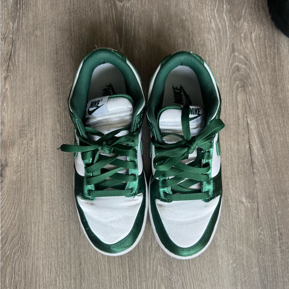 Nike Forest Green and White Athletic Shoes